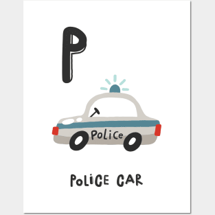 P is Police Car Posters and Art